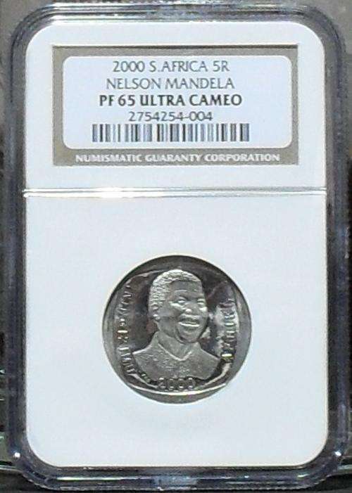 2000 Mandela R5 Graded PF 65 Ultra Cameo * ONLY 637 IN THIS GRADE!!! *