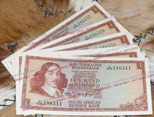 1967 T.W. de Jongh 1st Issue R1 * SOLD PER NOTE * Batch of 20 notes In Sequence * (AU- to UNC)