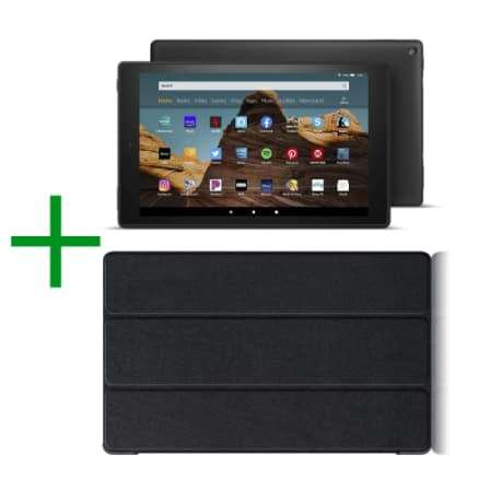 Amazon Kindle Fire HD 10 Tablet 32GB WiFi (With Ads) Black Cover Bundle