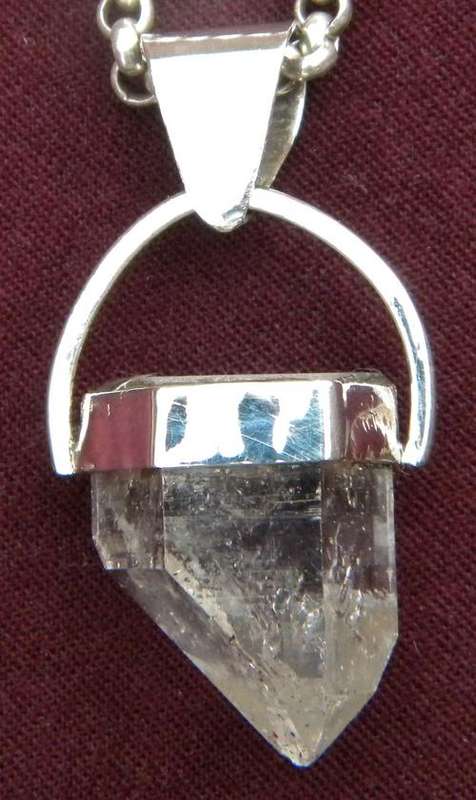 13 gm MAGICAL!!! Natural Brandberg Quartz  Silver Pendant ~ NR!!!