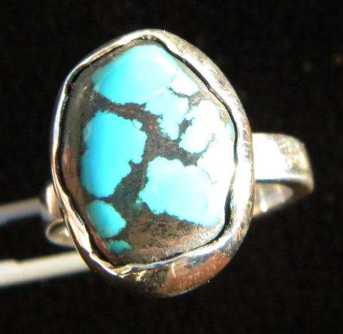 8 gm LOVELY !!! Natural Tibetan Turquoise 925 Silver Ring ~ NR!!!