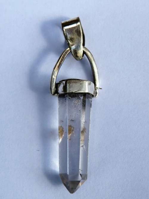 35.87ct STUNNING!!!Crystal Quarts  Pendant  set in .925 Silver!!!