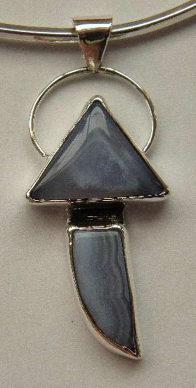 CRAZY!!! Natural Blue Lace Agate Pendent!!!