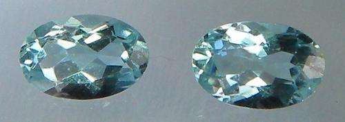 Stunning!! 0.76 twct.Natural Sky Blue Aquamarine Pair ~ NR!!