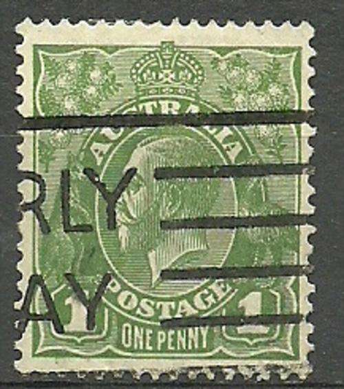 AUSTRALIA 1938  KING GEORGE VI 1D GREEN + WATERMARKS