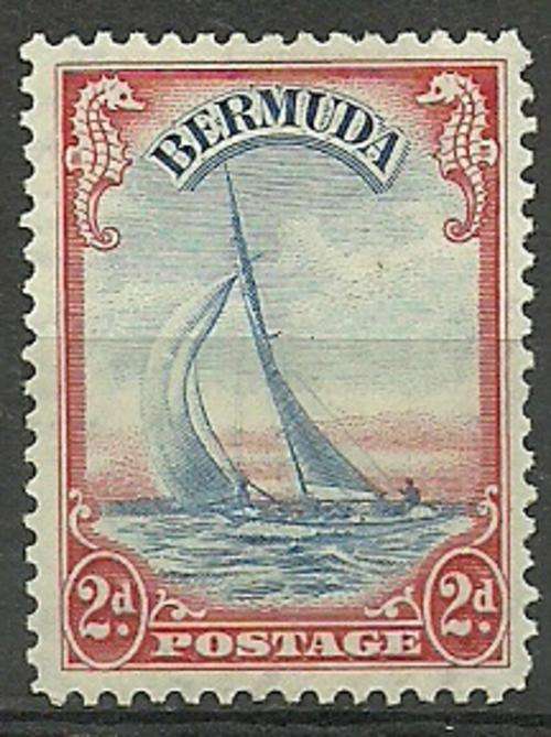 BERMUDA 1938  KING GEORGE VI  2D RED & BLUE + WATERMARKS