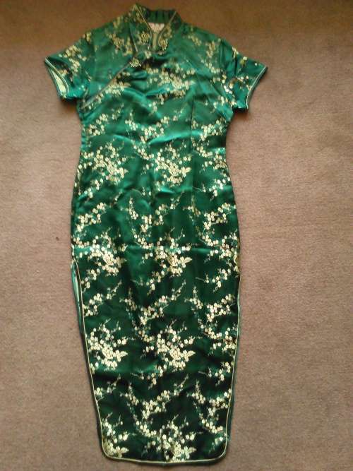 Chinese-style dress, beautiful emerald green