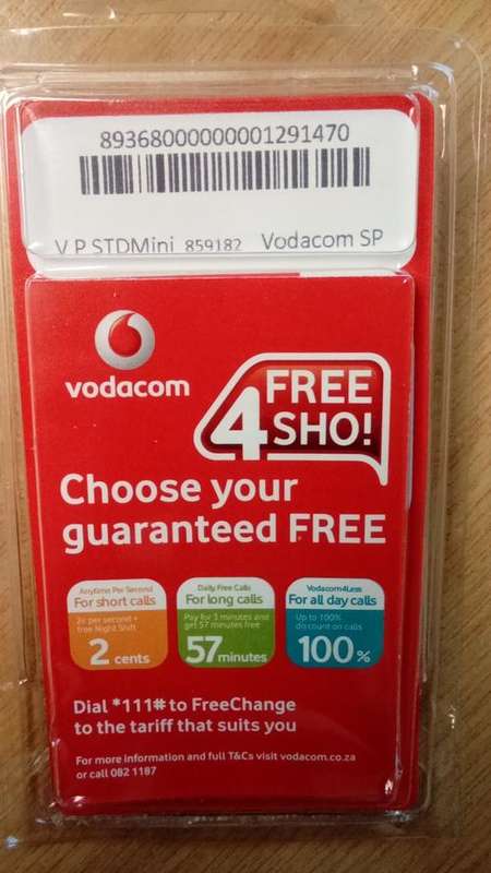 Vodacom Sim Card @ 99c each
