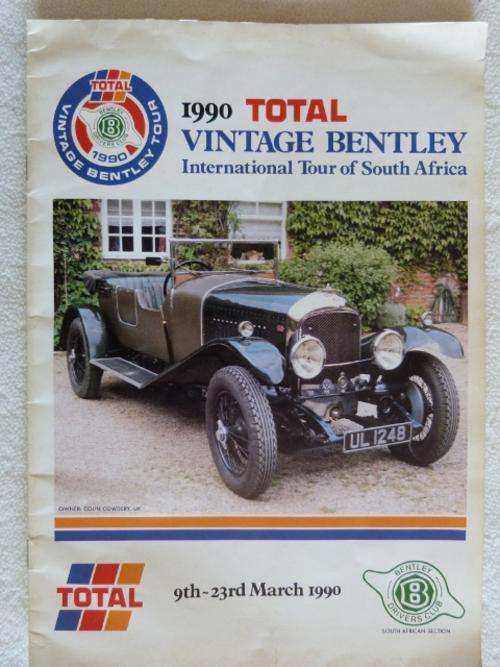 1990 Total Vintage Bentley International Tour of South Africa Programme