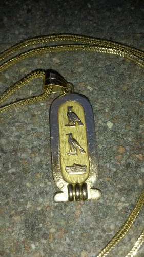 egiptian gold necklace and pendant.