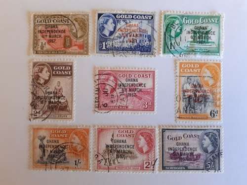 Gold Coast 1957 QEII Local Motifs with "Ghana Independece" overprint