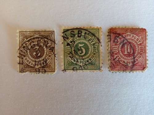 Germany (Wurttemberg Province) 1875 Value Stamps