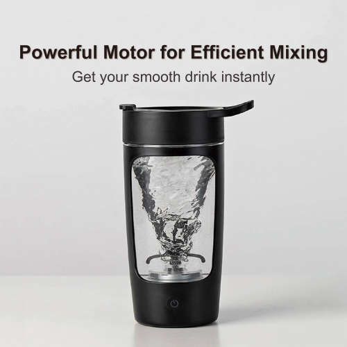 Electric Shaker Bottle (Black/White)
