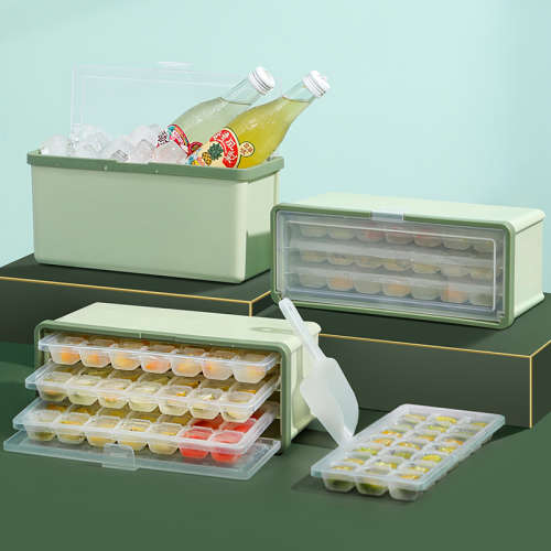 Ice Cube Tray with Lid and Box - 63 cubes