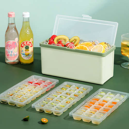 Ice Cube Tray with Lid and Box - 63 cubes
