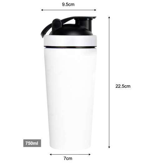 Stainless Steel Shaker Bottle - 750ml - (Black, Pink, White)