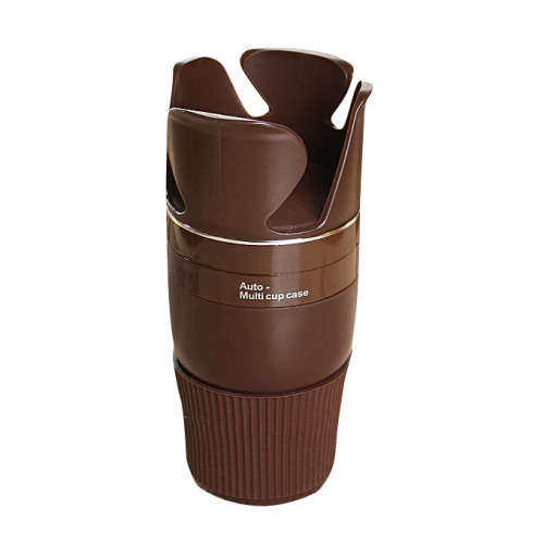 Multi-Cup Car Cup-Holder and Storage - Brown