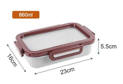 Food Storage Container with Silicone Stretch Lid - 860ml (White)