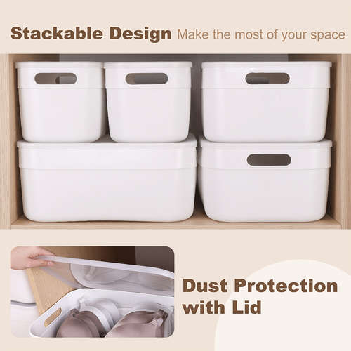Multi-Use Storage Box with Lid - 2 Pack