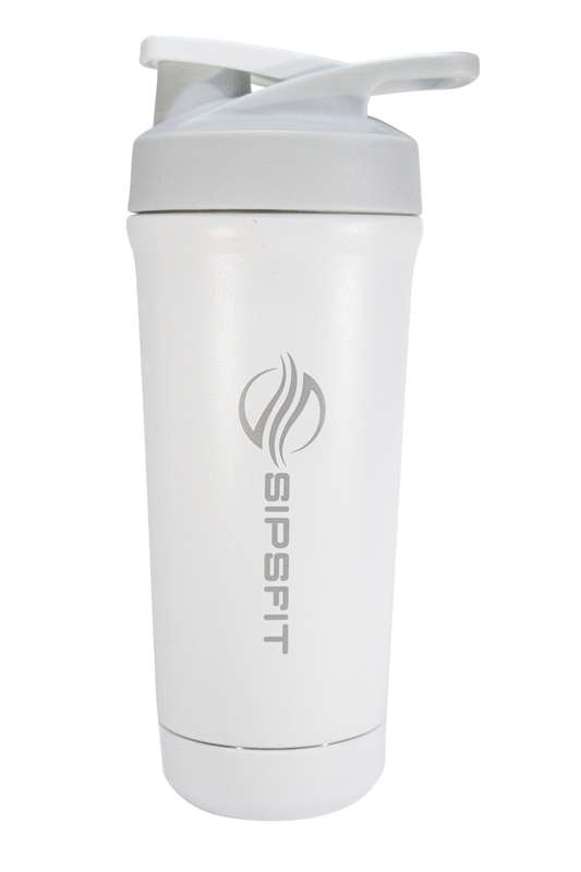 {Marked Down} Stainless Steel Shaker Bottle with Agitator built-in Bottom - 800ml - Black/White