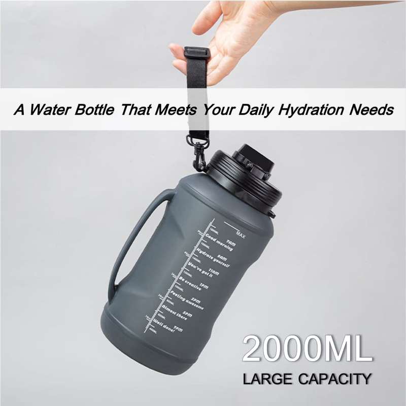 2L Collapsible Sport Water Bottle with Detachable Straw
