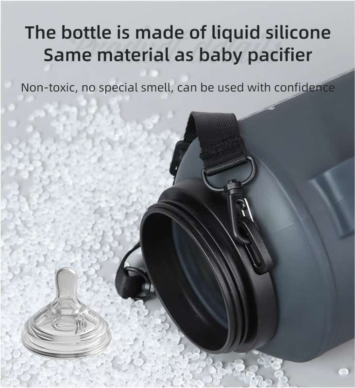 2L Collapsible Sport Water Bottle with Detachable Straw