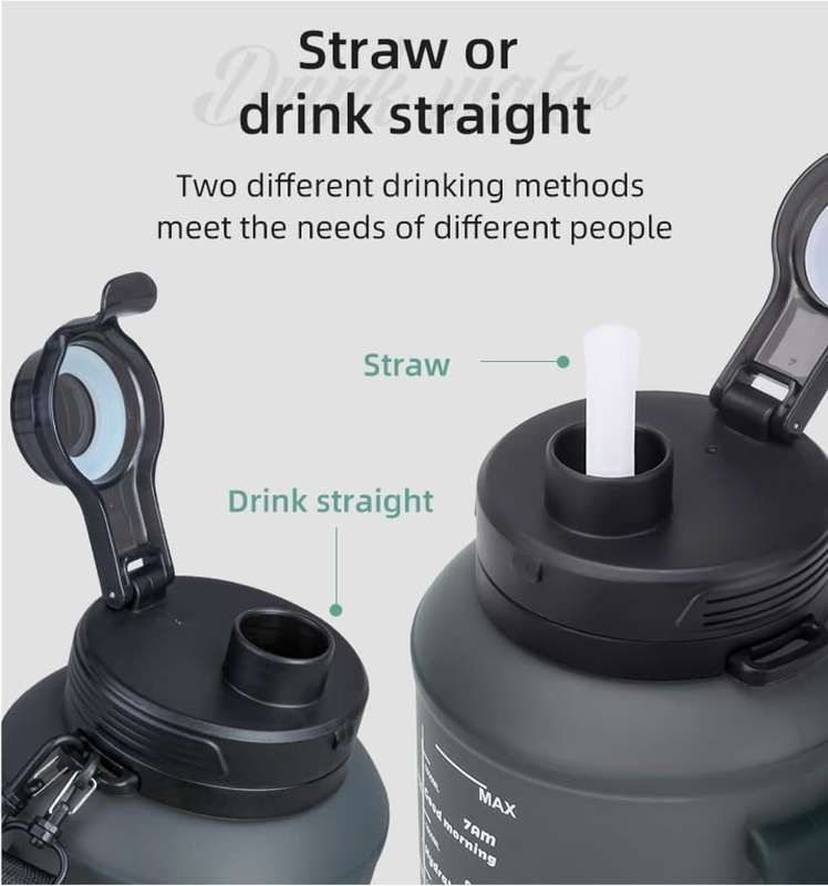 2L Collapsible Sport Water Bottle with Detachable Straw