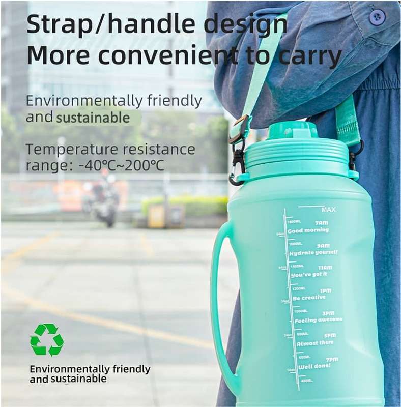 2L Collapsible Sport Water Bottle with Detachable Straw