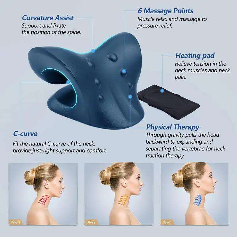 Neck Stretcher with Heating Pad for Neck Pain Relief
