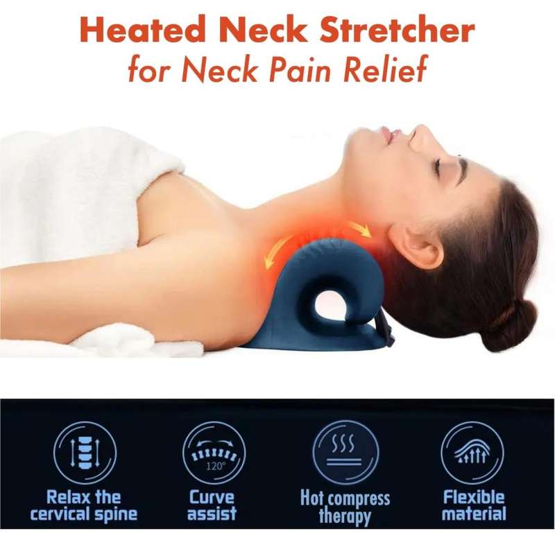Neck Stretcher with Heating Pad for Neck Pain Relief