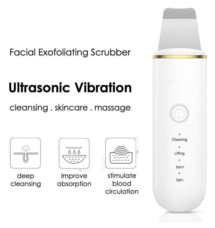 Ultrasonic Facial Scrubber Spatula for Deep Cleansing