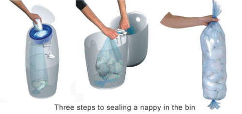 Angelcare Nappy Disposal Bin - 1 cartridge included in box