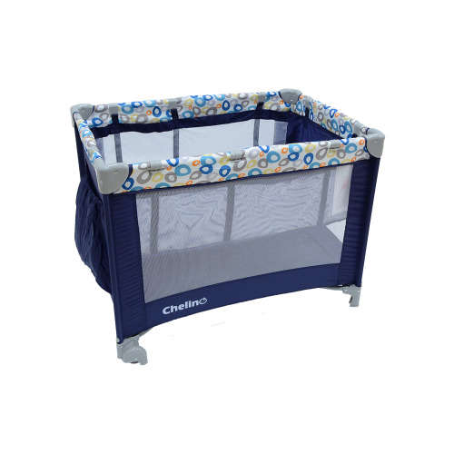 Chelino Lilo Baby Camp Cot | Blue Circles