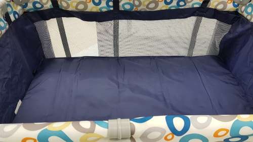 Chelino Lilo Baby Camp Cot | Blue Circles