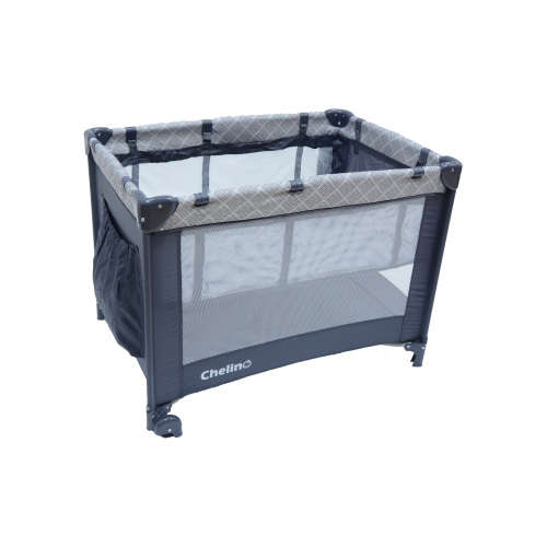Chelino Lilo Baby Camp Cot - Grey Square