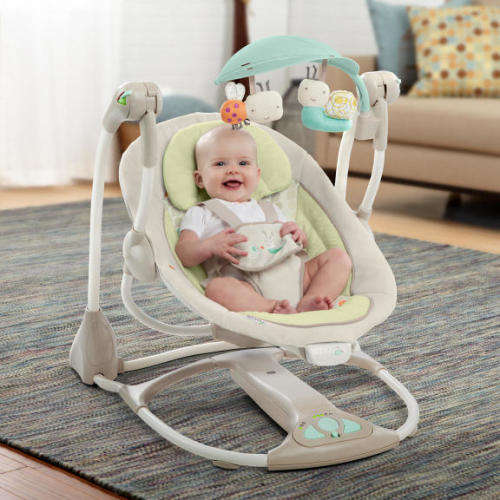 Ingenuity ConvertMe Swing-2-Seat Portable Swing - Seneca + FREE toy