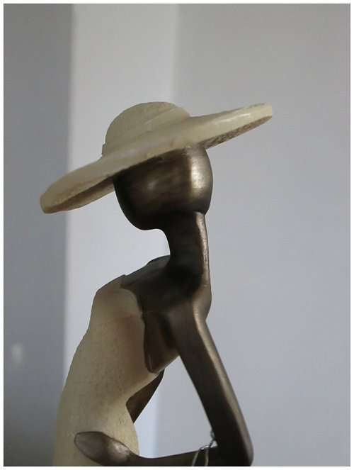 Elegant Lady Cream And Bronze Effect Figurine Ornament