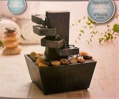 Trickling Water Feature Fountain Patio Battery operated geniune river rocks