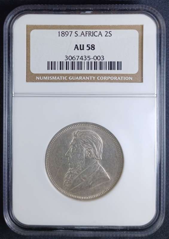 1897 ZAR 2 Shilling * NGC AU58