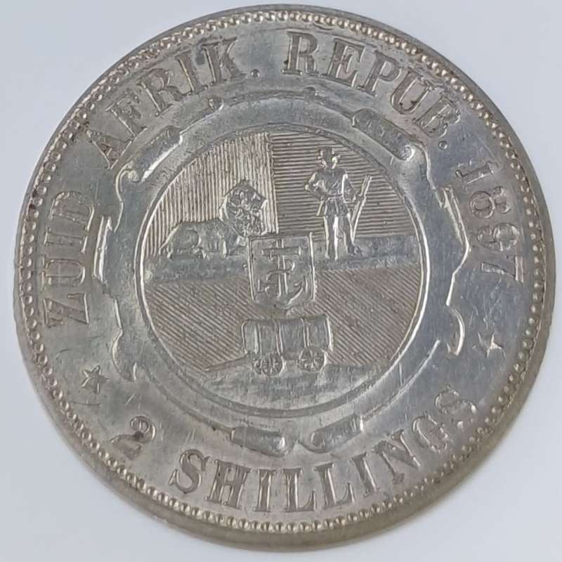1897 ZAR 2 Shilling * NGC AU58