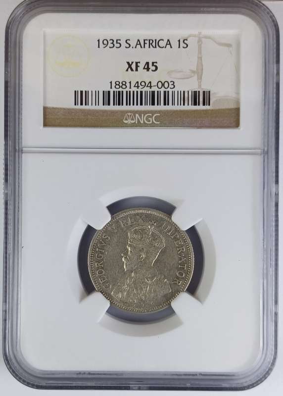 1935 SA 1 Shilling*NGC XF45