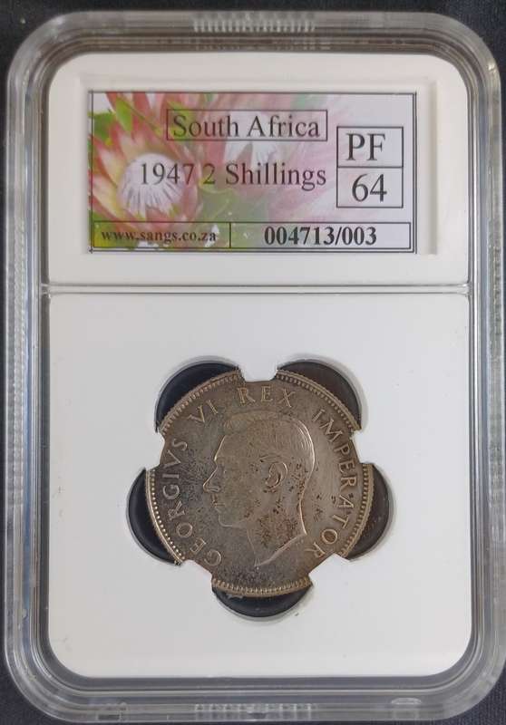 1947 SA 2 Shilling * SANGS PF64