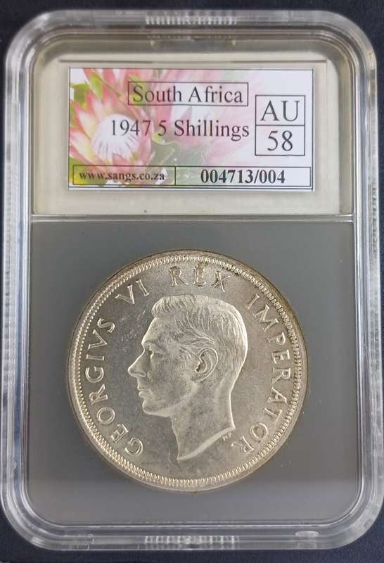 1947 SA 5 Shilling * SANGS AU58