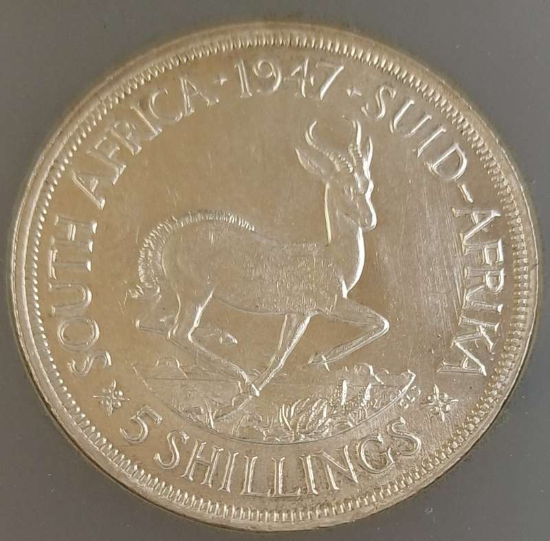 1947 SA 5 Shilling * SANGS AU58
