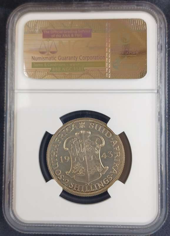1943 SA 2 Shilling NGC PF63 - Proof Mintage 104