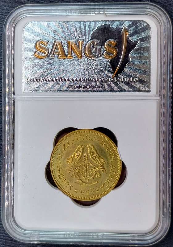 1963 SA ½ Cent * SANGS PF64