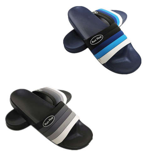 2021 Run First Ultra Comfy Flip Flops For Men Sliding Sandals, Shower Slides - Black/Navy