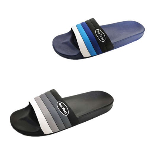 2021 Run First Ultra Comfy Flip Flops For Men Sliding Sandals, Shower Slides - Black/Navy