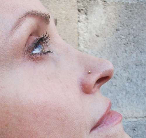 Nose Stud Nose Ring Bone Straight Barbell 316L Surgical Steel - Silver + Gold
