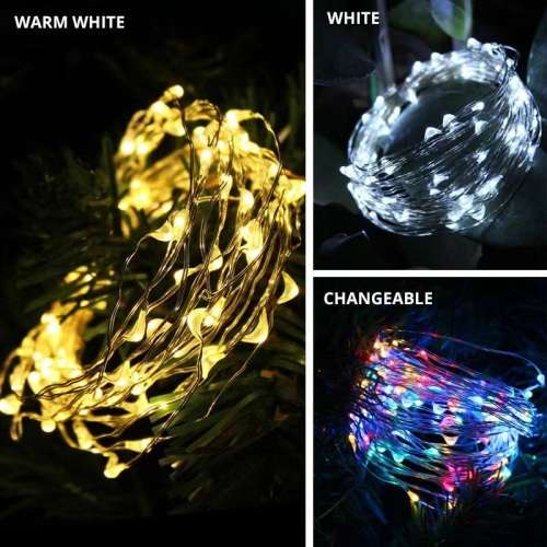 10m Solar Powered Fairy LED String Lights - 2 Pack - Color